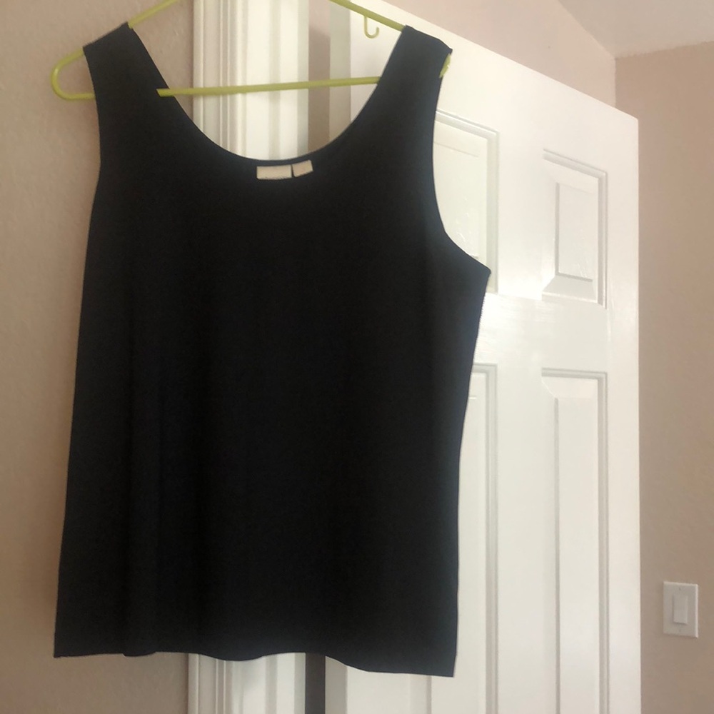 Chicos Womens Size 3 Black Sleeveless Tank Cami Top Nylon Spandex